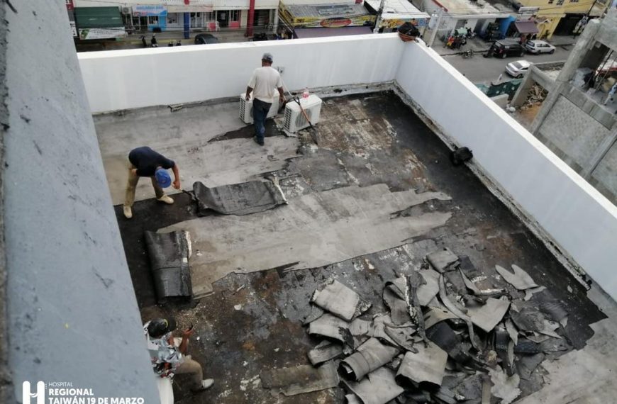 Hospital Regional Taiw&aacute;n realiza trabajas de impermeabilizaci&oacute;n de techos
